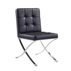 6 zwarte Design eetkamerstoelen model Berlin, Zwart, Leer, Ophalen of Verzenden, Zo goed als nieuw