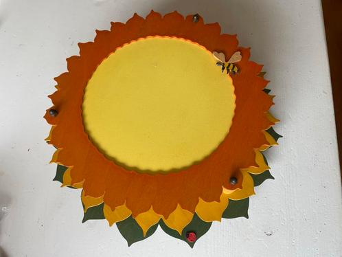 Zonnebloem plafondlamp De Noest, Huis en Inrichting, Lampen | Plafondlampen, Gebruikt, Hout, Ophalen