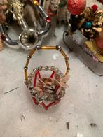 Gablonzer kerst ornament bloemenmandje, Diversen, Kerst, T, Ophalen of Verzenden, Zo goed als nieuw, N