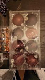 Glazen kerstballen e.a. bruine accessoires, Ophalen