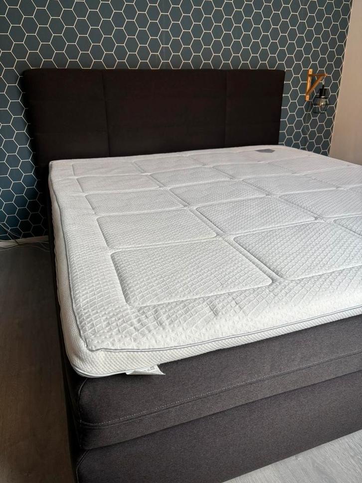 Boxspring Velda, 180x200 donkergrijs, Huis en Inrichting, Slaapkamer | Boxsprings, Gebruikt, 180 cm, 200 cm, Tweepersoons, Grijs