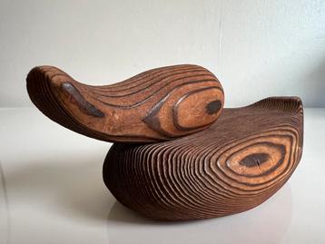 Vintage Pieter van Gelder Minimalistisch Houten Eend 50’s beschikbaar voor biedingen