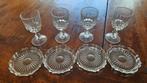Vintage borrelglaasjes met onderzetters, Verzamelen, Ophalen, Gebruikt, Borrel- of Shotglas