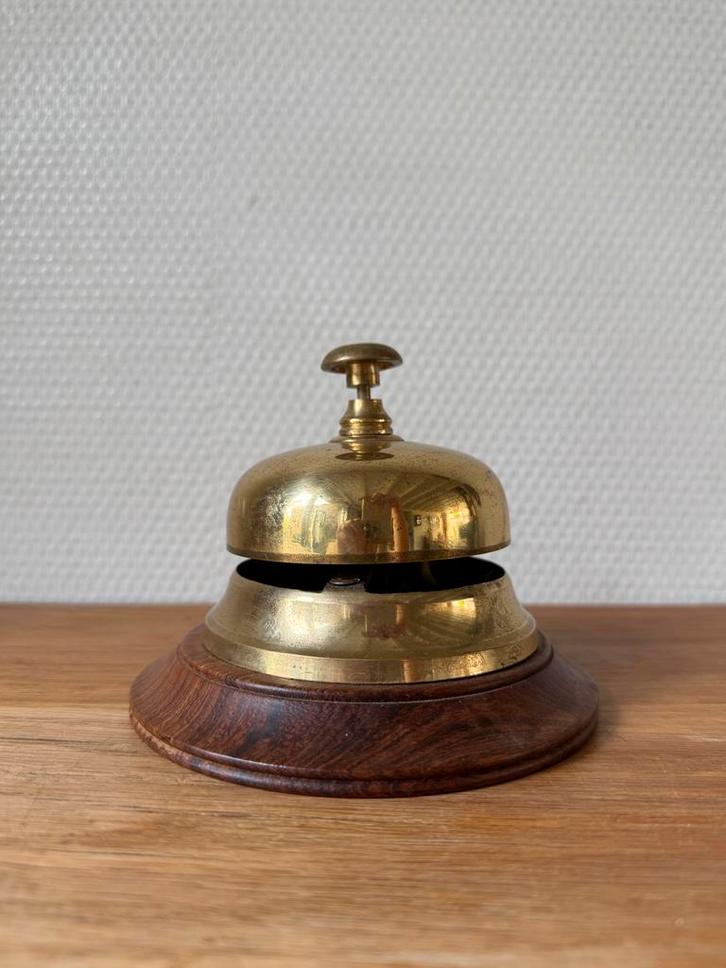 Antieke Hotelbel, Tafelbel, Butler, Receptie Bel, Antiek en Kunst, Antiek | Koper en Brons, Koper, Ophalen of Verzenden