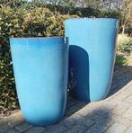 Geglazuurde pot Noble macciato of antic bleu of moss green., Tuin en Terras, Bloempotten, Ophalen, 40 cm of meer, Rond, Nieuw