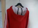 ADIDAS hoodie vest rood / wit 42 -GRATIS zend, Verzenden, Maat 42/44 (L), Rood, Fitness of Aerobics