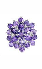 Zilveren ring maat 18 mm met natuurlijke amethist, 18 tot 19, Verzenden, Nieuw, Met edelsteen