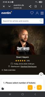 2 kaarten Sivert Høyem (Madrugada) in Oberhausen as vrijdag, Tickets en Kaartjes, Concerten | Pop, Twee personen, Februari