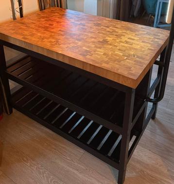 IKEA Vadholma Kitchen Shelf with rack black/oak  beschikbaar voor biedingen