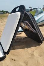 Leuke zwarte rotan riet strandstoel ligstoel inklapbaar, Ophalen of Verzenden, Nieuw, Rotan, Inklapbaar