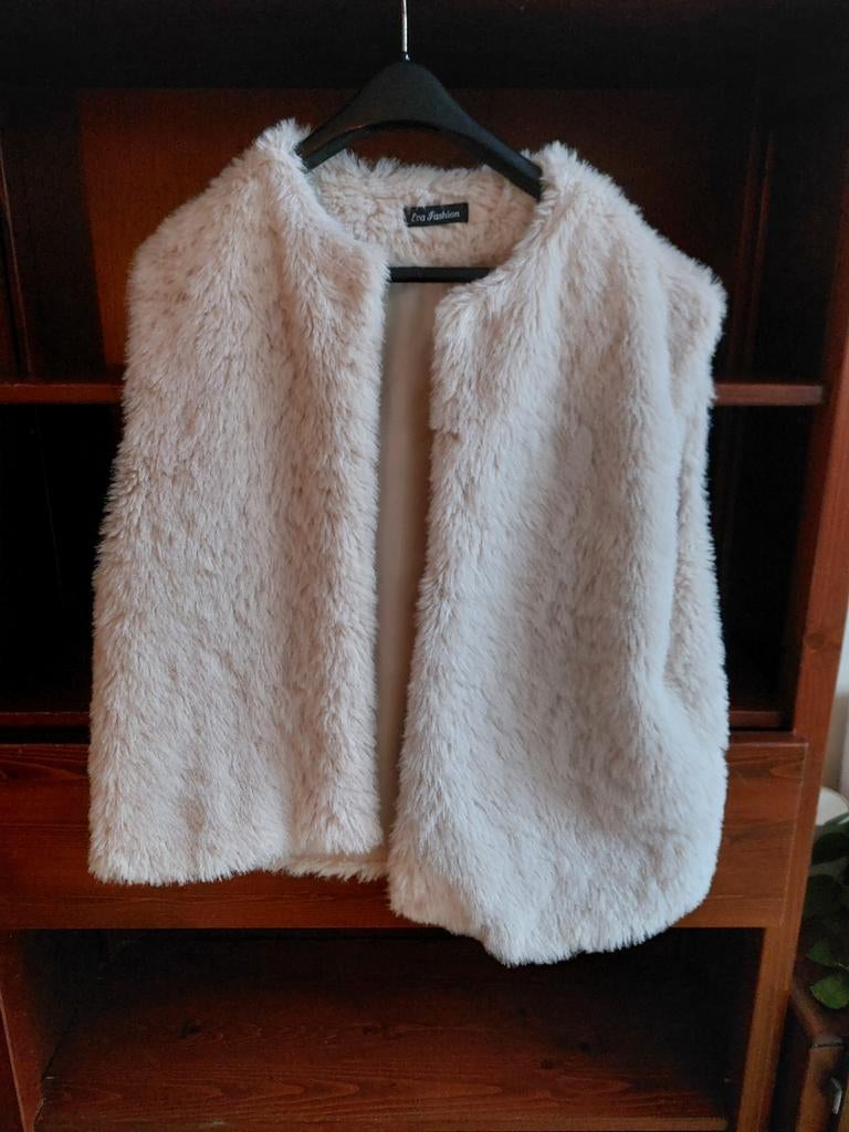 Dames gilet bodywarmer vestje bontje maat 40 beige wollig, Kleding | Dames, Bodywarmers, Ophalen of Verzenden
