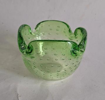 Murano vintage asbak. Bullicante techniek. St Anna groen . beschikbaar voor biedingen