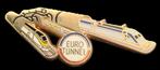 Eurotunnel pin- met wielrenner, Verzamelen, Verzenden, Nieuw, Transport, Speldje of Pin