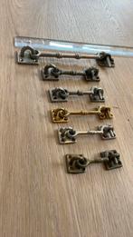 Antieke Kajuithaken messing / nikkel toilet wc haakje slotje, Antiek en Kunst, Ophalen of Verzenden