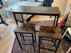 Bar Table with 2 Chairs, Huis en Inrichting, Bureaus, Gebruikt, Ophalen