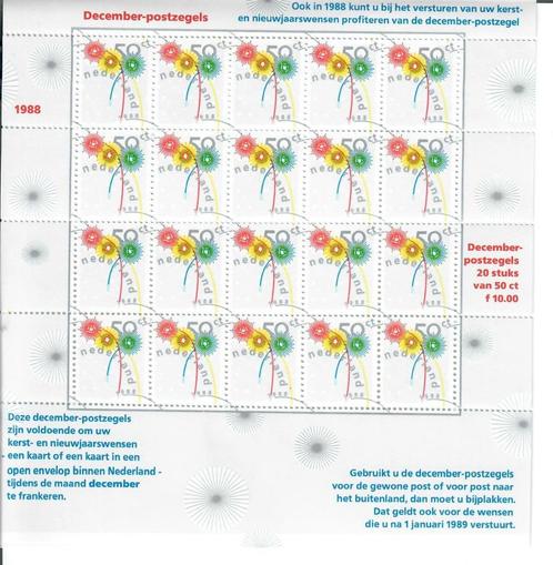 Decemberzegels vellen postfris, Postzegels en Munten, Postzegels | Nederland, Postfris, Na 1940, Ophalen of Verzenden