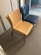 4 stapelbare stoelen, Huis en Inrichting, Stoelen, Ophalen, Gebruikt, Blauw, Twee