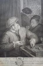 Om 1750-1800 kopergravure spel TRIC TRAC Adriaen van Ostade, Ophalen of Verzenden