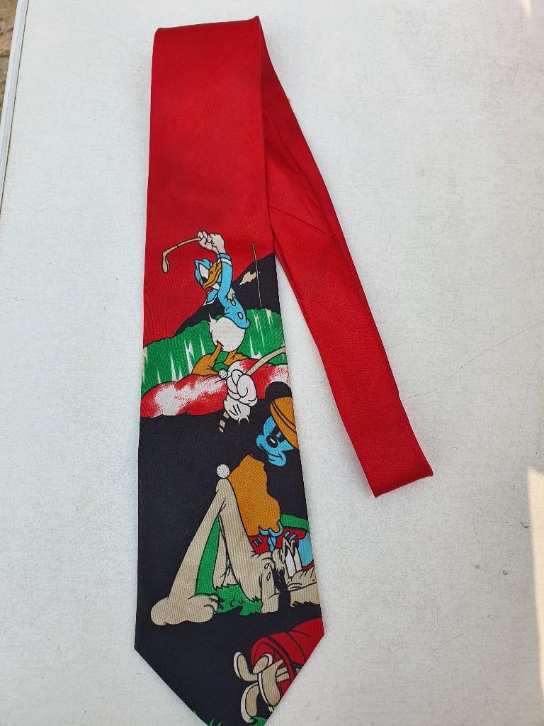 Handgemaakte Stropdas van Mickey Pluto Donald duck, Ophalen of Verzenden, Donald Duck, Nieuw, Beeldje of Figuurtje