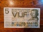 Een briefje van 5 gulden, Postzegels en Munten, Bankbiljetten | Nederland, Ophalen of Verzenden, 5 gulden