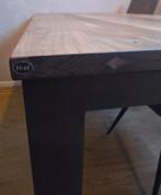 H&H Eettafel - Mangohout & zwart metaal 160x90, Huis en Inrichting, Tafels | Eettafels, Ophalen, 50 tot 100 cm, Zo goed als nieuw