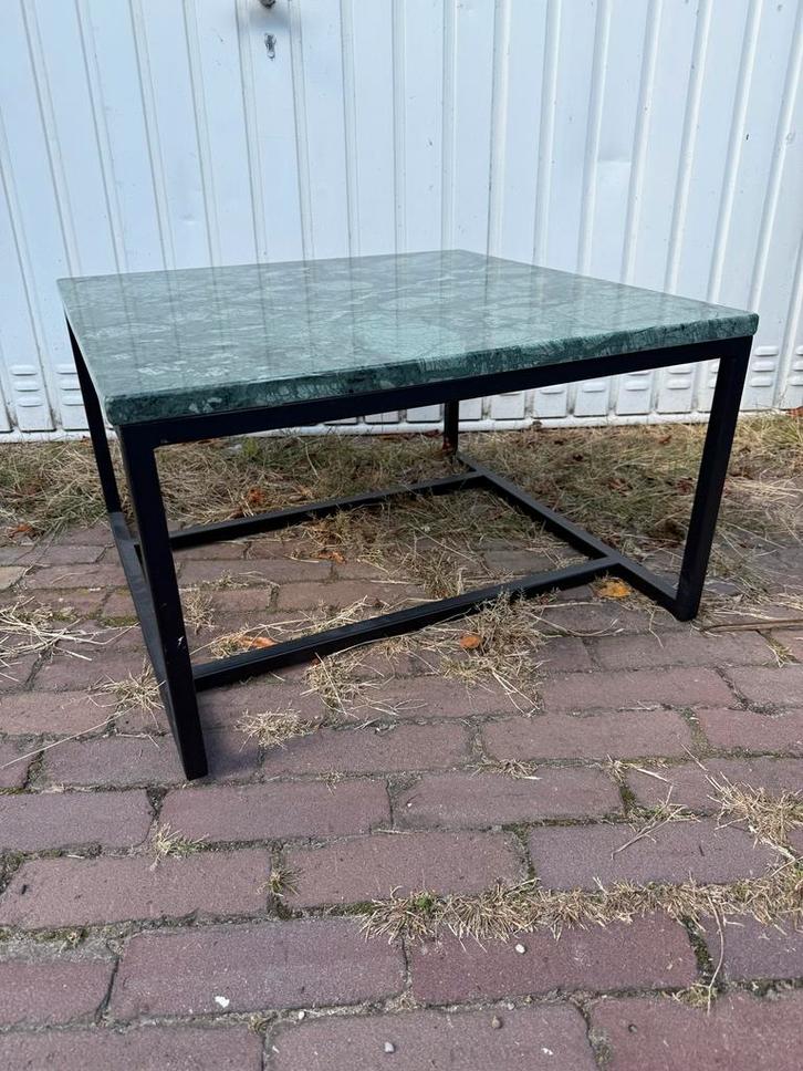 Groene Marmeren Salon Tafel, Huis en Inrichting, Tafels | Salontafels, Minder dan 50 cm, 50 tot 100 cm, Rond, Ophalen
