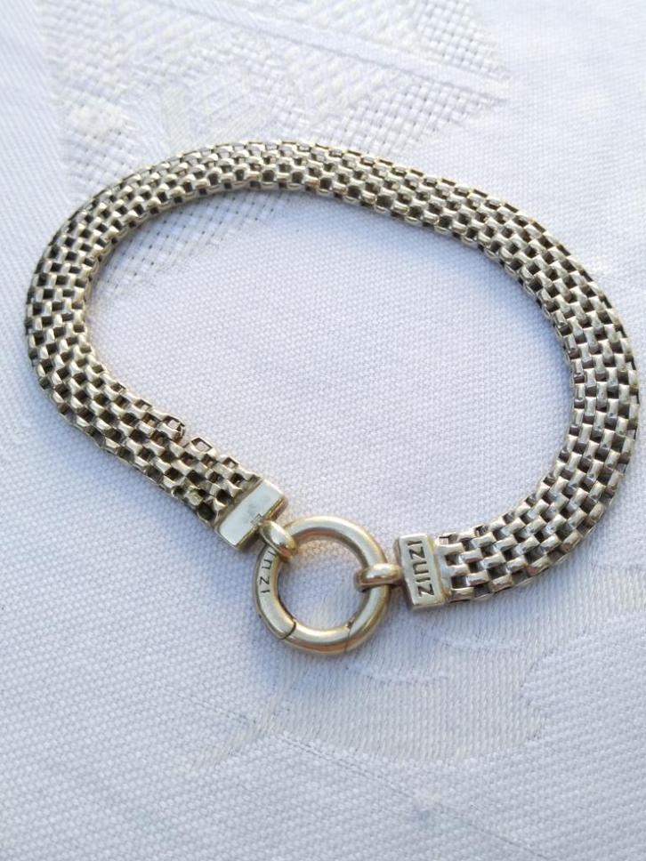 zilveren ARMBAND (925) 20,5 cm en 0,9 cm breed, van ZINZI, Sieraden, Tassen en Uiterlijk, Armbanden, Zo goed als nieuw, Zilver