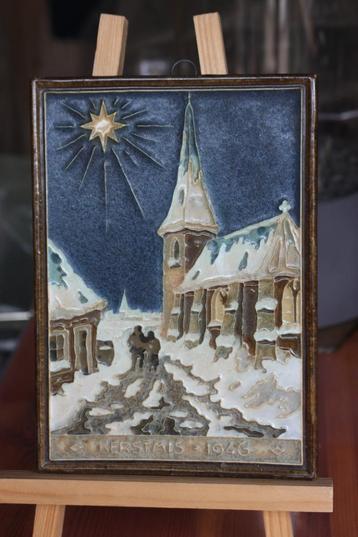 Porceleyne Fles Delft tegel Kerstmis 1946 Cloisonne erg mooi beschikbaar voor biedingen