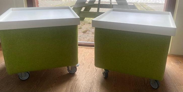 Poef, Huis en Inrichting, Banken | Voetenbanken en Poefen, Zo goed als nieuw, Minder dan 50 cm, Minder dan 50 cm, Vierkant, Stof