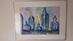 Stilleven flessen aquarel, Ophalen of Verzenden