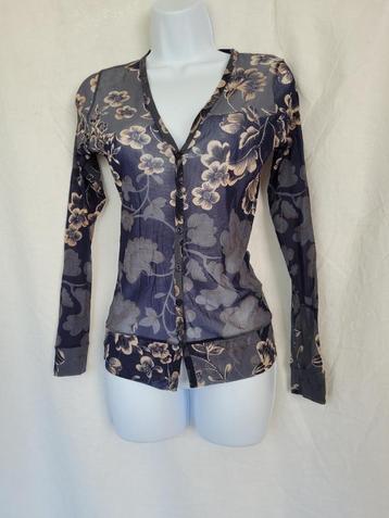 Leuke doorschijnende blouse blauw, bloemen mt M No Man's lan beschikbaar voor biedingen