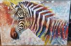 Kleurrijk schilderij zebra, Antiek en Kunst, Ophalen