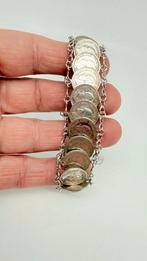 Antiek zilveren armband van Wilhelmina dubbeltjes., Ophalen of Verzenden, Zo goed als nieuw, Zilver, Zilver