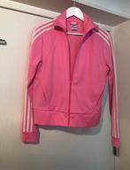Adidas neon roze trainings jack logo wit 40/m zgan vintage, Maat 38/40 (M), Zo goed als nieuw, Roze, Verzenden