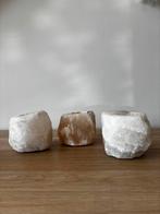 3 himalaya zoutsteen waxinelichthouder, Ophalen of Verzenden, Zo goed als nieuw, Overige materialen, Minder dan 25 cm