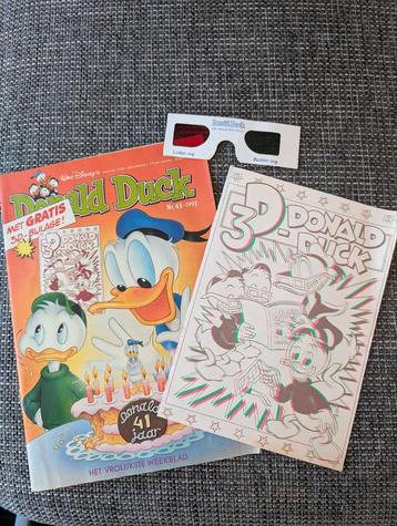 Donald Duck met 3D bijlage en 3D bril - nr 43-1993 beschikbaar voor biedingen