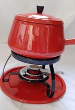 Rood fonduestel met brander uit de jaren 60, Verzamelen, Retro, Ophalen of Verzenden, Huis en Inrichting