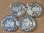 Fiji & St.Helena 4x Zilver "Zeilschepen" 2001-2002 925/000, Postzegels en Munten, Ophalen of Verzenden, Buitenland, Munten