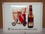 Zeldzaam emaillebord Spaans bier 1906 red Vintage, Ophalen of Verzenden, Nieuw, Reclamebord, Plaat of Schild, Overige merken