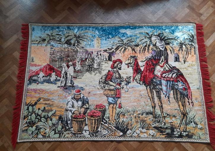 Oosters Wandkleed - Bedoeïenen Tafereel, Huis en Inrichting, Stoffering | Tapijten en Kleden, Zo goed als nieuw, 100 tot 150 cm