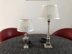 Twee klassieke vernikkelde tafel lampen, Ophalen of Verzenden, Gebruikt, Metaal