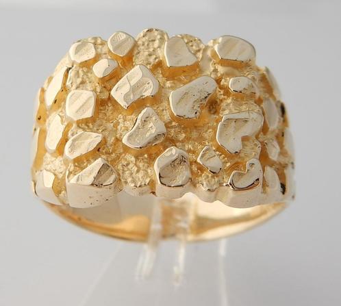 Zware brede 14 karaat Gouden Piet Piet Ring Herenring, Sieraden, Tassen en Uiterlijk, Ringen, Nieuw, Heer, 20 of groter, Goud