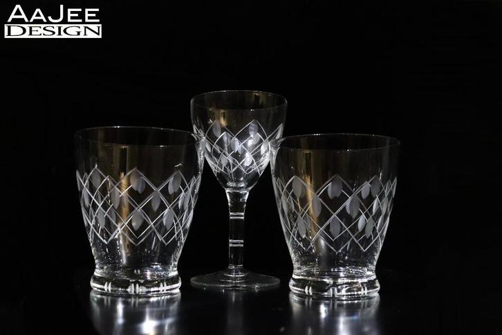 3 Kristalunie Maastricht - Sumatra - Vrijheid - 1952, Antiek en Kunst, Antiek | Glas en Kristal, Ophalen of Verzenden