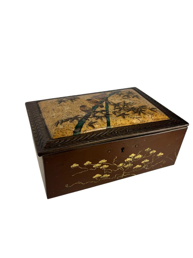 Antieke decoratieve blikken doos, Verzamelen, Blikken, Gebruikt, Overige, Overige merken, Ophalen of Verzenden