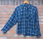 Blauwe flanellen geruite houthakkers blouse Maat S / 36, Ophalen of Verzenden, Zo goed als nieuw, Maat 36 (S), Blauw