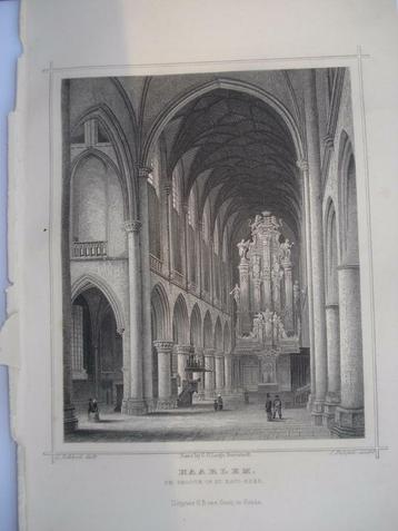 023 / Haarlem   St. Bavo Kerk Staalgravure 1860 beschikbaar voor biedingen