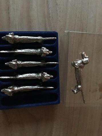 Vintage Teckel Messenleggers (6) in Doos beschikbaar voor biedingen