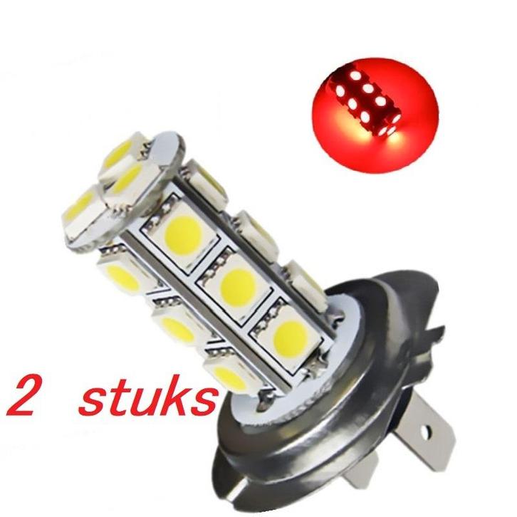 1 paar Rode 18-SMD LED-lamp H7, Auto diversen, Tuning en Styling, Verzenden