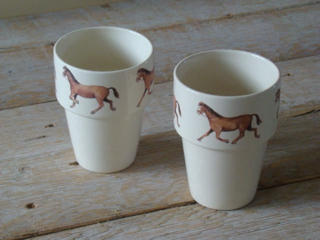Servies, Jet (by Ter Steege), COUNTRY HORSES, z.g.a.n., Ophalen of Verzenden, Zo goed als nieuw, Overige stijlen, Kop(pen) en/of Schotel(s)