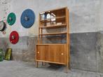 Vintage Jaren 60 Wandmeubel Mid Century Design Vitrinekast 4, Metaal, Ophalen of Verzenden, Minder dan 150 cm, 150 tot 200 cm